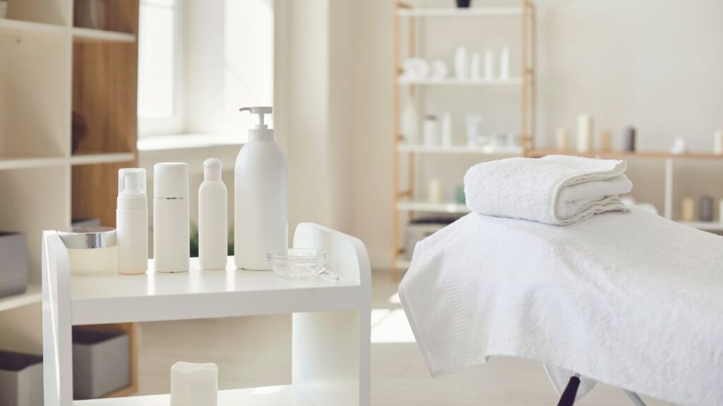 Tranquil wellness spa treatment room