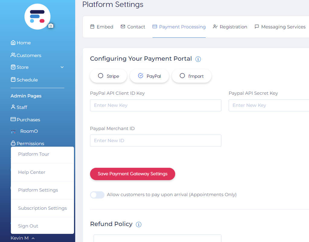 How to configure your PayPal payment portal in Ruoom